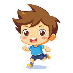Boy Running Outdoors