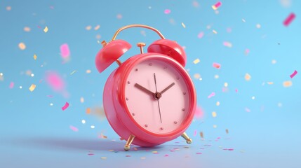 Delightful red school bell springs to life against a cheerful backdrop for back to school excitement