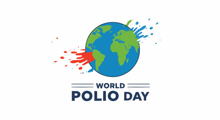 Fototapeta premium World Polio Day Graphic with Globe and Splatter.
