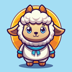 Cute Sheep Cartoon Illustration