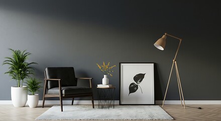 Elegant Modern Interior with Botanical Art