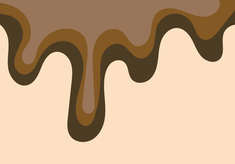 Fondo de chocolate derritiéndose en fondo naranja claro
