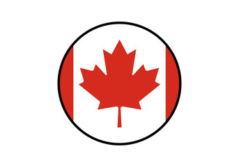 Círculo con bandera de Canadá y trazo negro