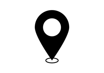 Icono negro de marcador de localizaci&oacute;n