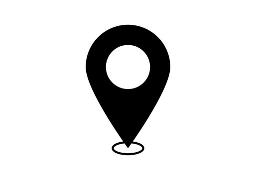 Icono negro de marcador de localizaci&oacute;n