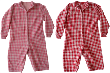 Pink red checkered pajamas isolated on a transparent background