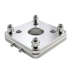 Metal square flange connector with nuts and holes for assembly  