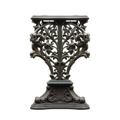 Ornate decorative pedestal with floral design in vintage style  