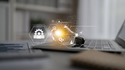 Business management system showing teamwork, productivity, and planning. Management supports goal, management tracks progress, management improves teamwork, and enhances productivity. Latch