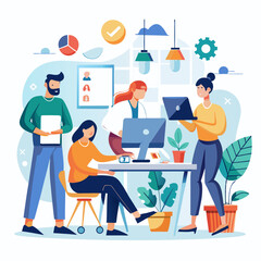 business people working together