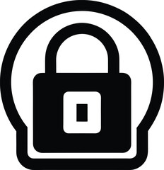 black lock icon silhouette with circular shackle
