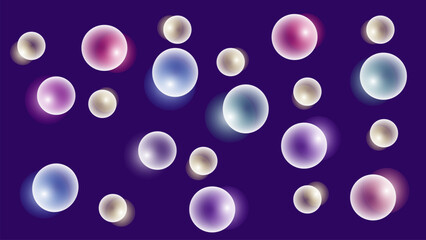 Multicolored bubbles on a purple background. Vector illustration.