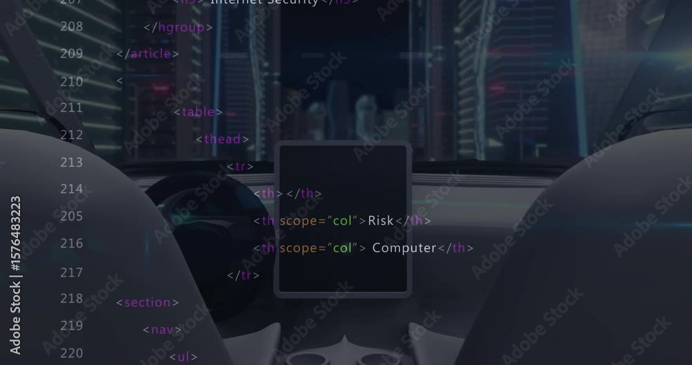 Aufkleber neon-city drive starting html overlay building table and security links in cabin ar interface