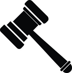 black gavel icon silhouette angled view