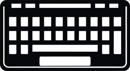 black keyboard icon silhouette rectangular