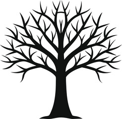 black tree icon silhouette leafless sharp