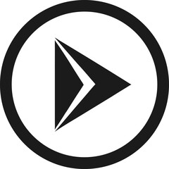 black play button icon silhouette triangle