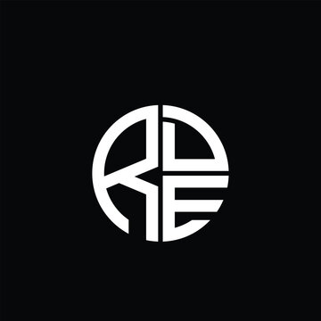 RDE logo RDE icon RDE monogram RDE letter minimalist Circle flat Unique modern abstract logo design.