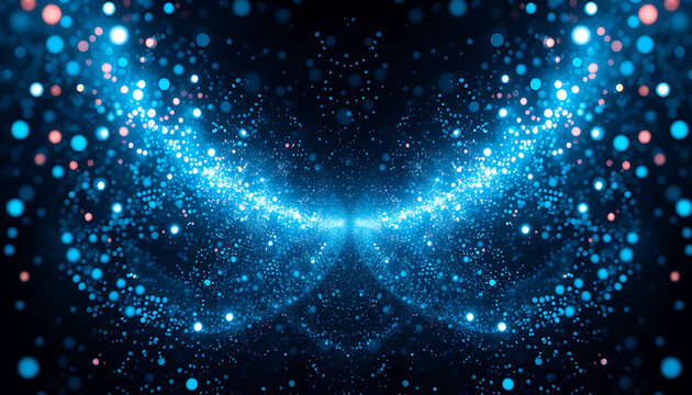 Entrancing Blue Light Display A Mesmerizing Dance of Sparkles and Glimmer A Vibrant and Energetic Exploration of Dazzling Light Effects and Intriguing Compositional Balance - Powered by Adobe