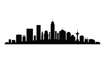 Fototapeta premium San Salvador City Skyline Silhouette, Vector, Illustration, Line Art, Icon, Logo, White Background.