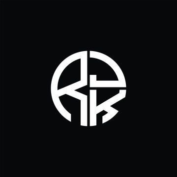 RJK logo RJK icon RJK monogram RJK letter minimalist Circle flat Unique modern abstract logo design.