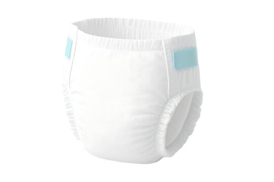 Clean Disposable Baby Diaper 3D Illustration Isolated on Transparent Background