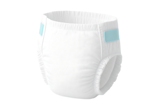 Clean Disposable Baby Diaper 3D Illustration Isolated on Transparent Background - Powered by Adobe