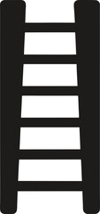 black ladder icon silhouette front view