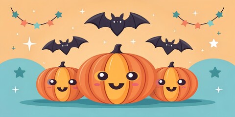 Creepy Halloween Font with Hanging Spiders