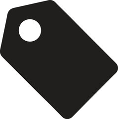 black tag icon silhouette round hole price