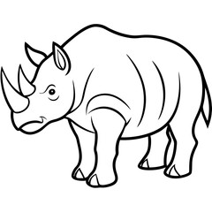vector illustration of rhino