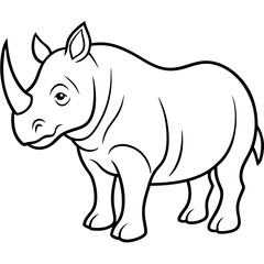 vector illustration of rhino