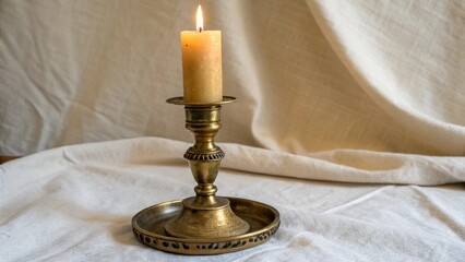 candle and old books