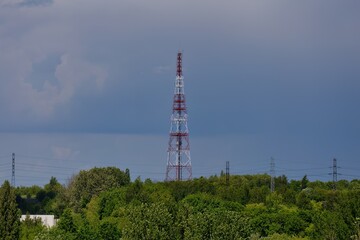 telecommunication tower with antennas in Sosnowiec - Silesia - Poland