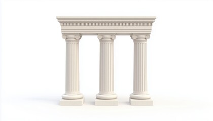 Obraz premium Greek Marble Pillar: Symbol Of Historical Architecture For Government Office And Museum Building Logos Built With Classic Columns And Stone.