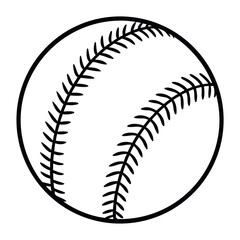 Single Baseball with Stitching – Clean Line Art Vector Illustration for Sports Graphics, Baseball Game Icons, Athletic Branding, Team Logos, and Fitness-Themed Design Elements