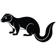 Obraz premium Black silhouette of a mongoose with white accents animal