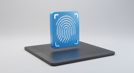 Fingerprint scanner icon hovering above pad