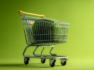 green shopping cart
