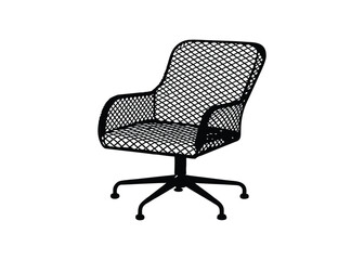 Silhouette of mesh office chair isolated on a white background