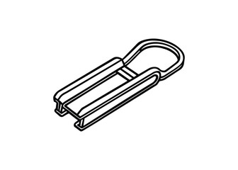 Silhouette of magnetic clip isolated on a white background