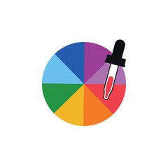Pipette palette icon. Picker palette tool sign ,Color wheel or color picker circle vector icon for drawing or painting apps and web