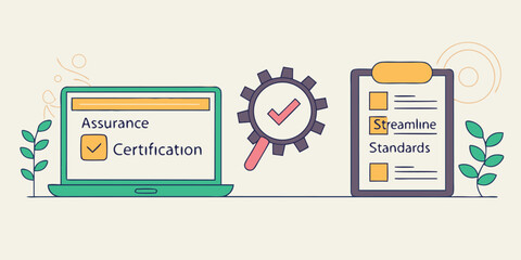 Naklejka premium Digital checklist assurance certification streamline standards