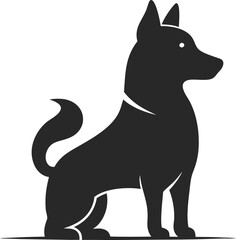 Black Dog Silhouette in Sitting Pose