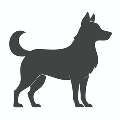 vector illustration of a black dog