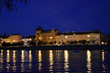 Naklejka premium prague at night