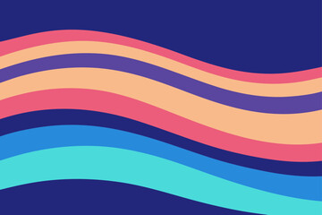 Abstract Wavy Lines with a Smooth Gradient Color Transition