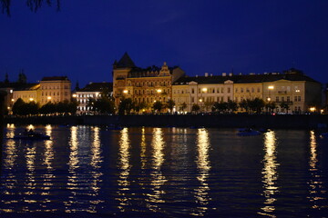Naklejka premium prague at night