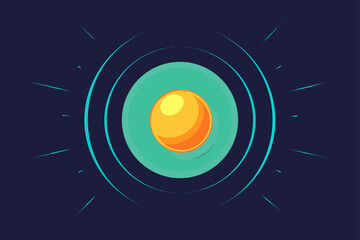 Bright Glowing Orb with Radiating Ripple Lines