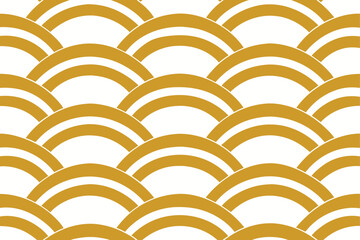 Elegant Japanese Wave Pattern with Golden Accents